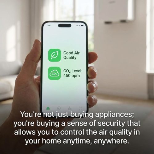 KCvents VT501-Remote or WiFi Heat Recovery Ventilation (HRV) Wall Mounted Room Fresh Air Fan With Ceramic Hepa Filter Ventilation System 6 inch