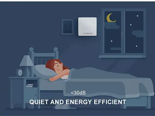 KCvents VT501-Remote or WiFi Heat Recovery Ventilation (HRV) Wall Mounted Room Fresh Air Fan With Ceramic Hepa Filter Ventilation System 6 inch