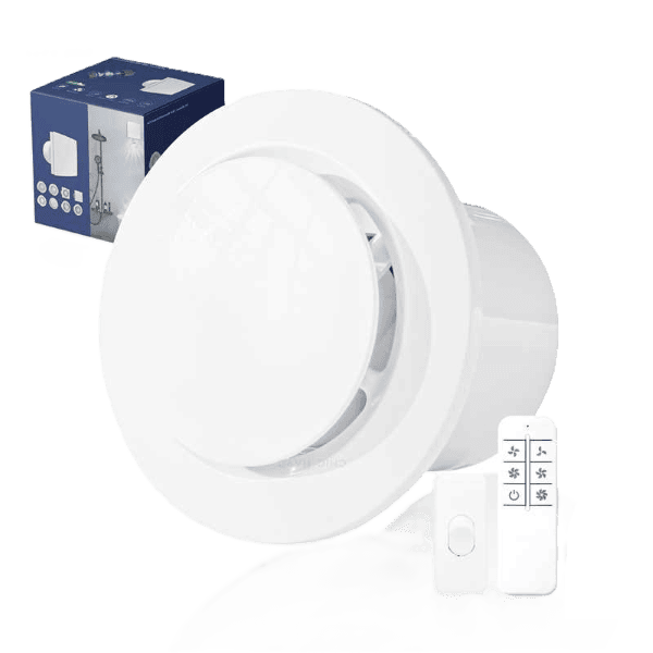 ECvents EC Motor Shop high-quality ventilation fan with remote control for efficient air circulation and home comfort modern HVAC solution for residential and commercial spaces featuring sleek design and easy operation.