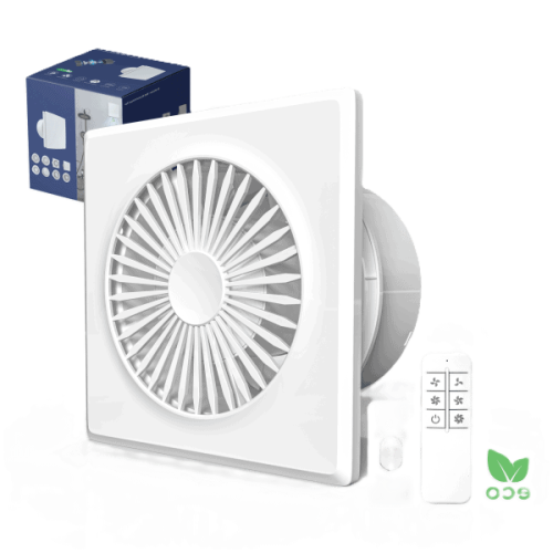 ECvents EC motor shop high-efficiency ventilator with remote control, ideal for commercial and residential air solutions, featuring durable design and easy installation for optimal airflow.