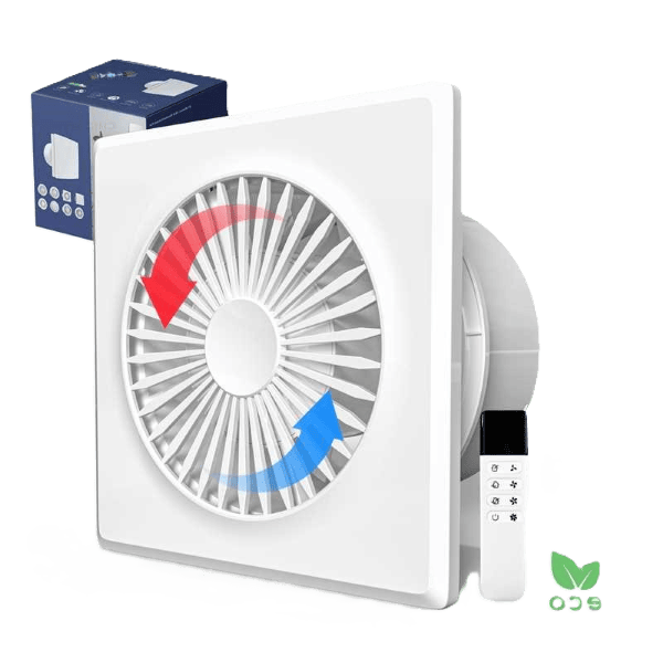 ECvents EC motor shop, energy-efficient bathroom exhaust fan with automatic airflow control and remote control, ideal for residential and commercial ventilation needs.