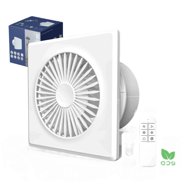 ECvents EC motor shop high-efficiency ventilator with remote control, ideal for commercial and residential air solutions, featuring durable design and easy installation for optimal airflow.