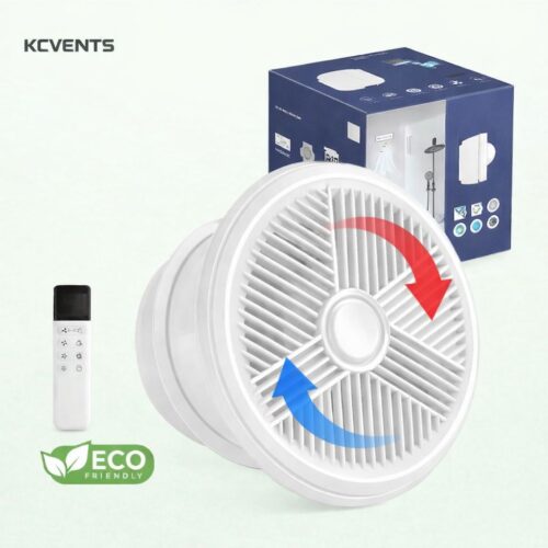 Remote-controlled eco-friendly bathroom exhaust fan with sleek design, energy-saving features, and quiet operation, ideal for modern ventilation solutions.