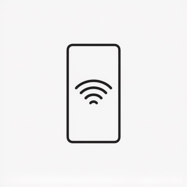 WiFi Control Wi-Fi enabled smartphone icon, symbolizing wireless connectivity and smart home or industrial automation technology.