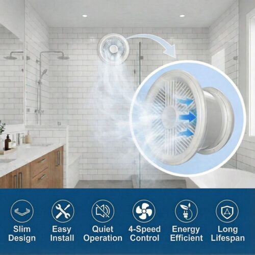 kcvents-g-fan-features-low-noise-energy-saving-thin-panel-3 - High-efficiency EC motor fan for bathroom exhaust, quiet operation, and energy-saving design.